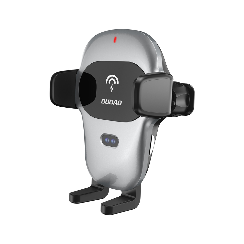 Dudao automātiskais turētājs ar iebūvētu Qi 15W bezvadu lādētāju pelēks (F20xs)