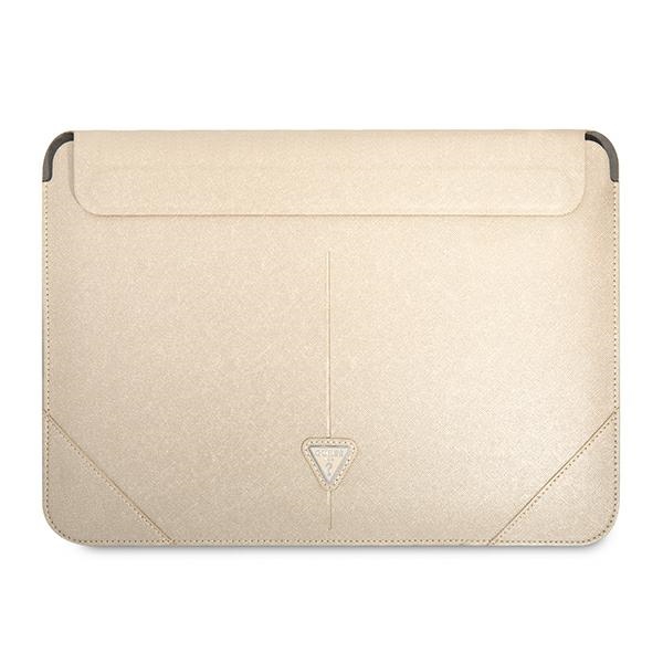 Guess Saffiano Triangle Logo apvalks 14" klēpjdatoram - bēšs