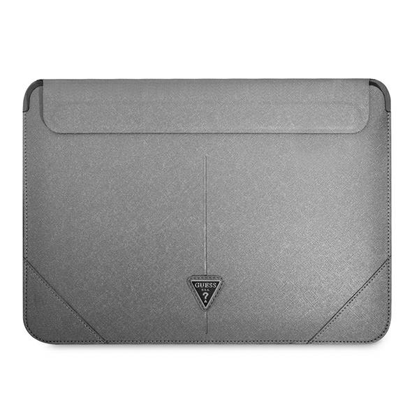 Guess Saffiano Triangle Logo apvalks 14" klēpjdatoram - sudraba
