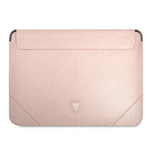 Guess Saffiano Triangle Logo apvalks 16" klēpjdatoram - rozā