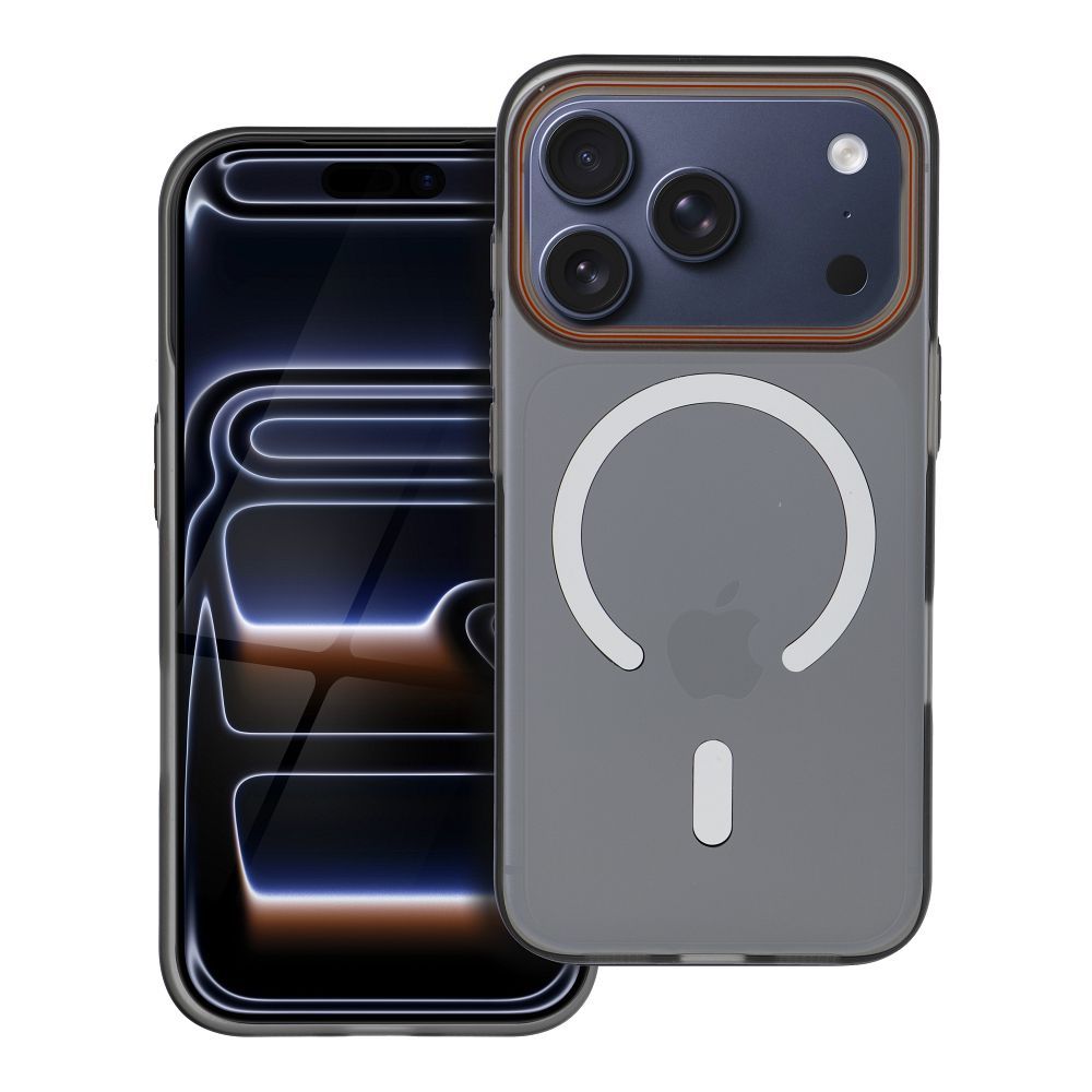 Maciņš GO ORANGE saderīgs ar MagSafe priekš IPHONE 17 melns