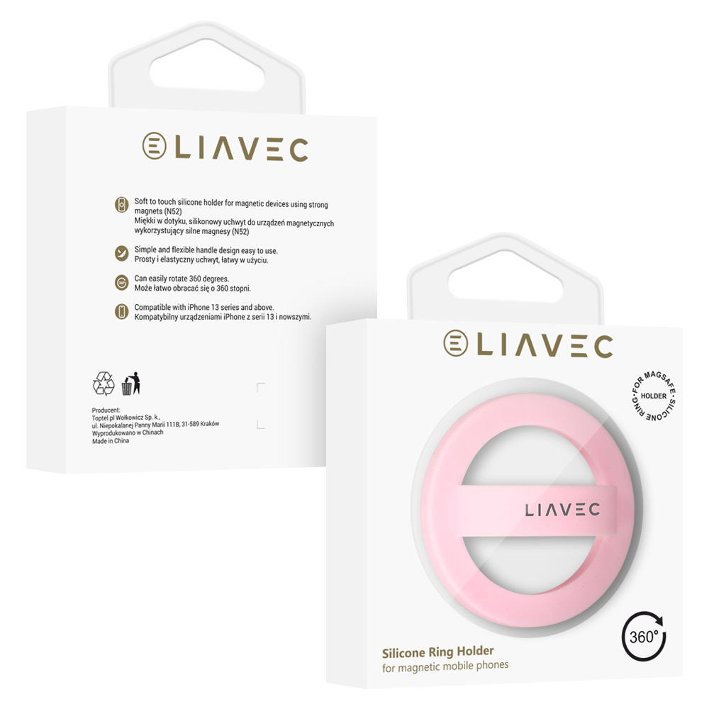 Liavec gredzens Magsafe gaiši rozā