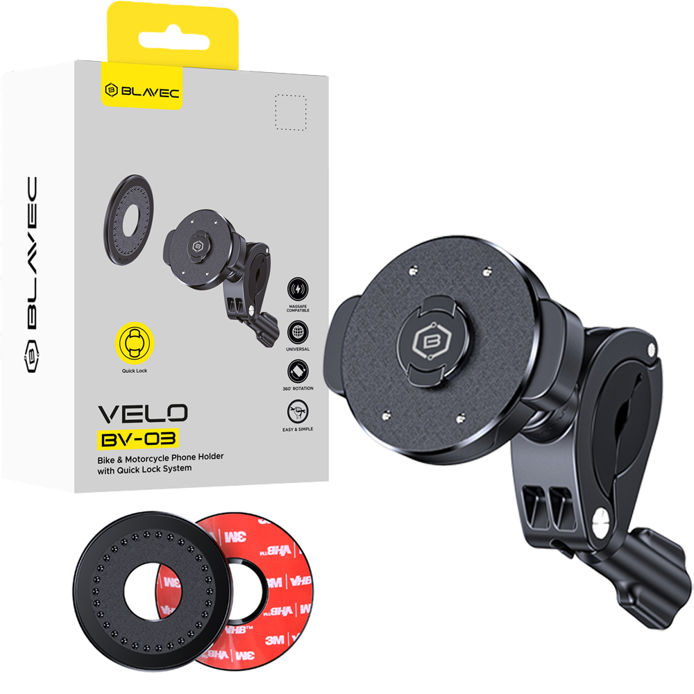 Blavec velosipēda turētājs BV-03 Velo Quick Lock Magsafe stūrei (BV03-QLMHB) melns