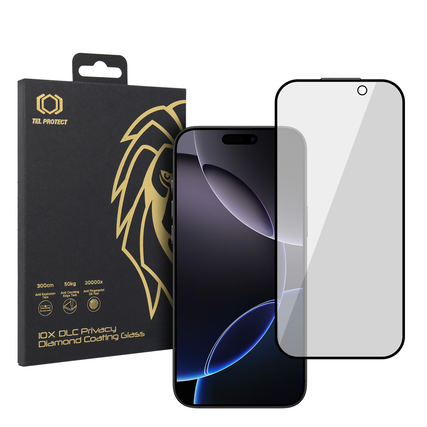 Rūdīts stikls Tel Protect 10X Privacy DLC Diamond Coating priekš Iphone 16 Pro Max
