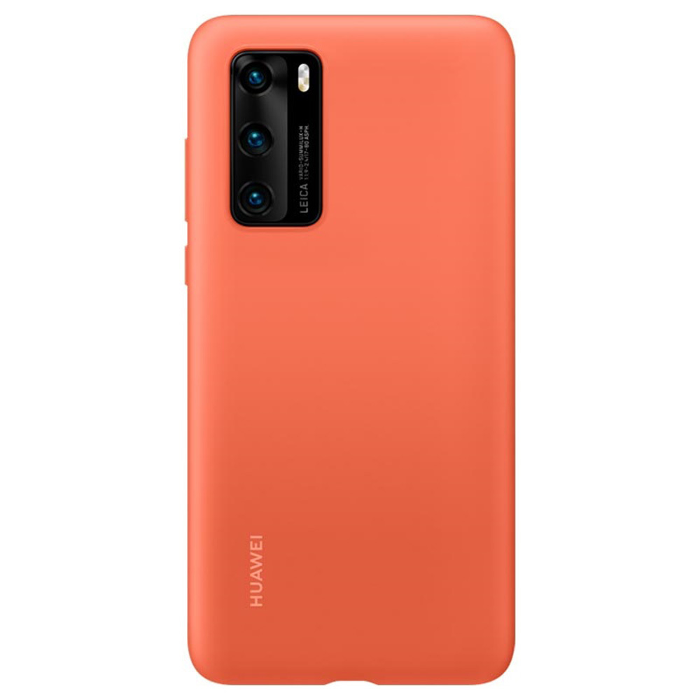 Oriģinālais maciņš Huawei P40 - silikona aizsargmaciņš (51993725) oranžs