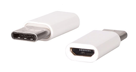 Lādētāja adapteris - Type C uz Micro USB - balts