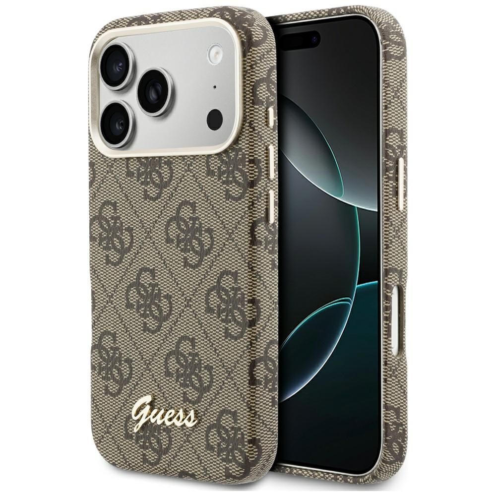 Guess 4G Script MagSafe futrālis iPhone 17 Pro Max - Brūns
