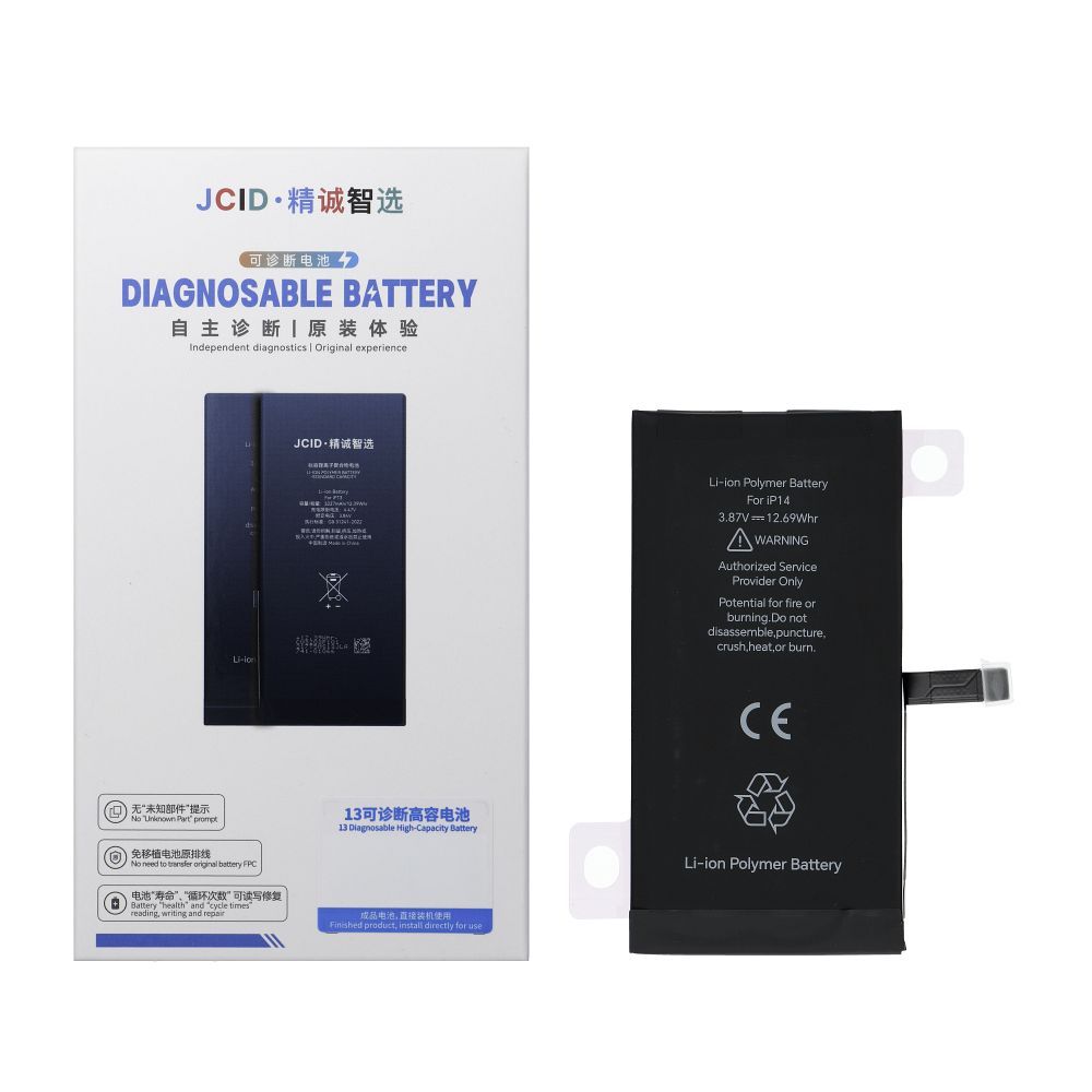 JCID Diagnosable Akumulators iPhone 14 3279 mAh (standard capacity)