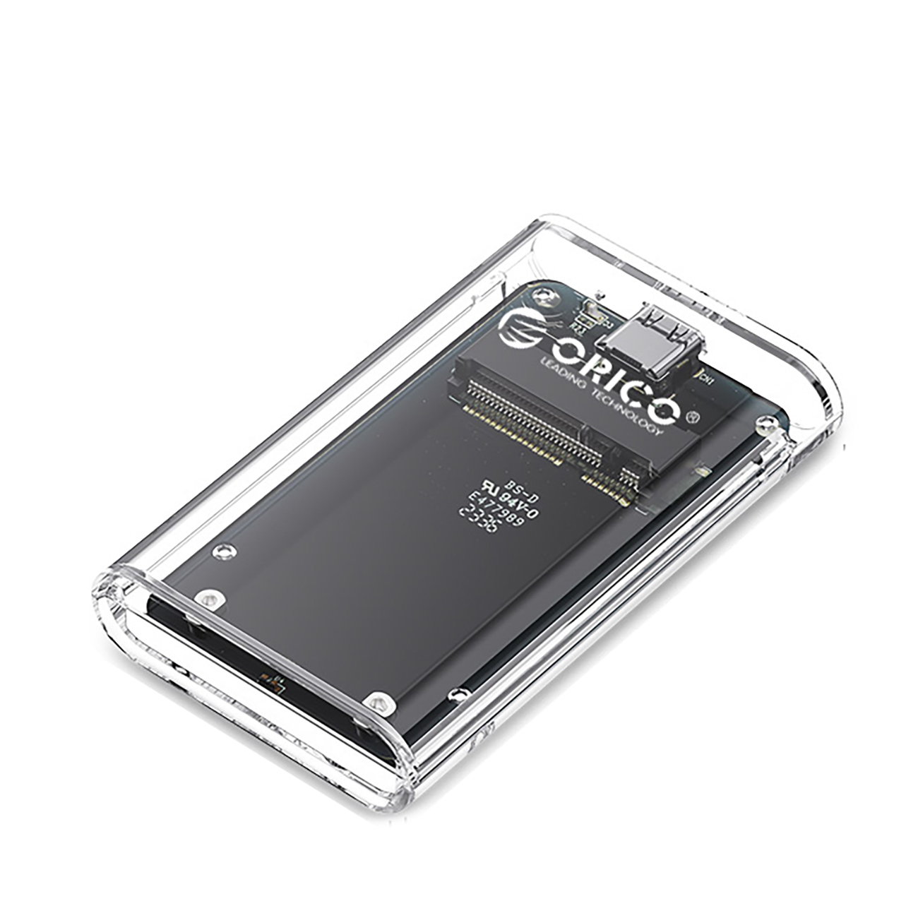 Orico TC10-MS MSATA USB-C 3.2 5 Gb/s diska kasetne - caurspīdīga