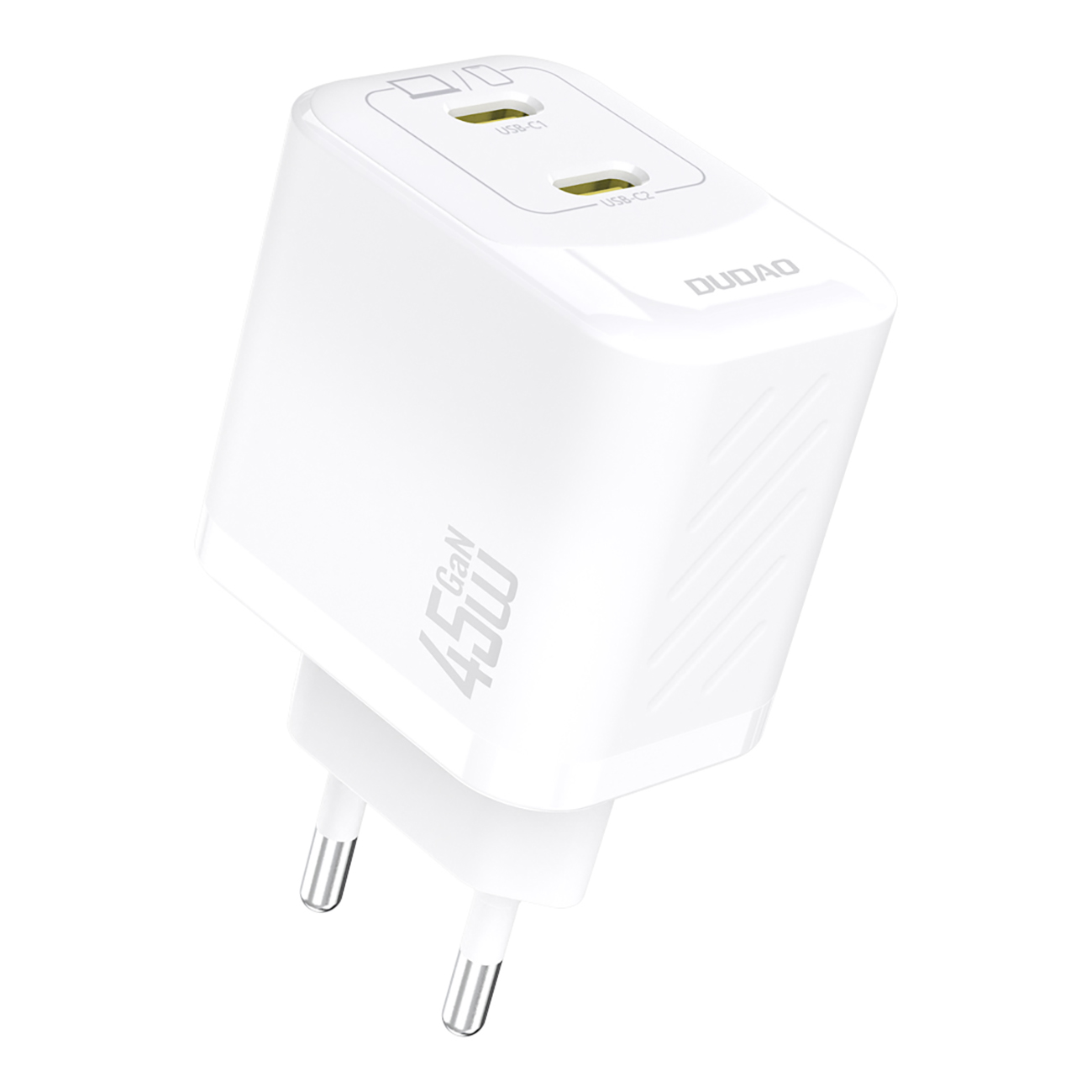 Dudao A28PEU PD 45W GaN 2xUSB Wall Lādētājs - Balts