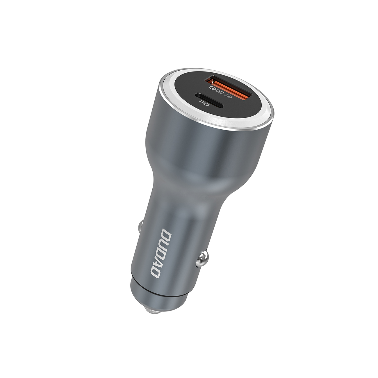 Dudao R4Ultra 120W Power Delivery Quick Charge LED Car Lādētājs USB-A USB-C - Gray