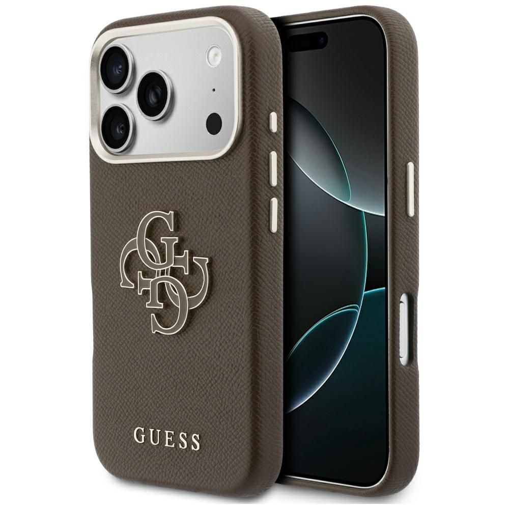 GUESS korpuss priekš IPHONE 17 Pro Max GUHCP17X5PS4RGGW (PU FW Resin Logo) brūns