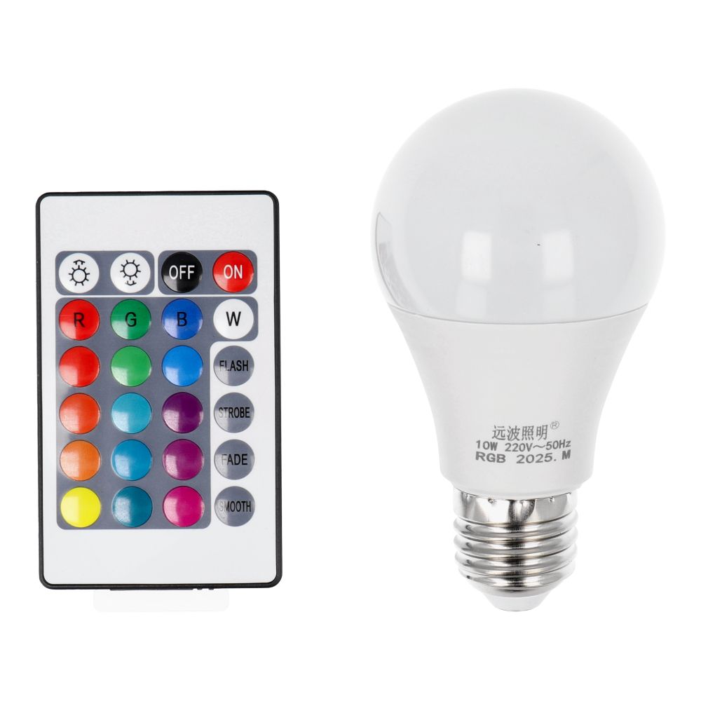 Light bulb LED RGB 10W E27 A60 multicolor