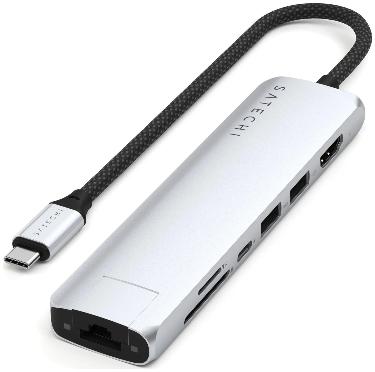 Adapteris HUB 7in1 USB C Satechi Slim ST-P7SS sudraba krāsā