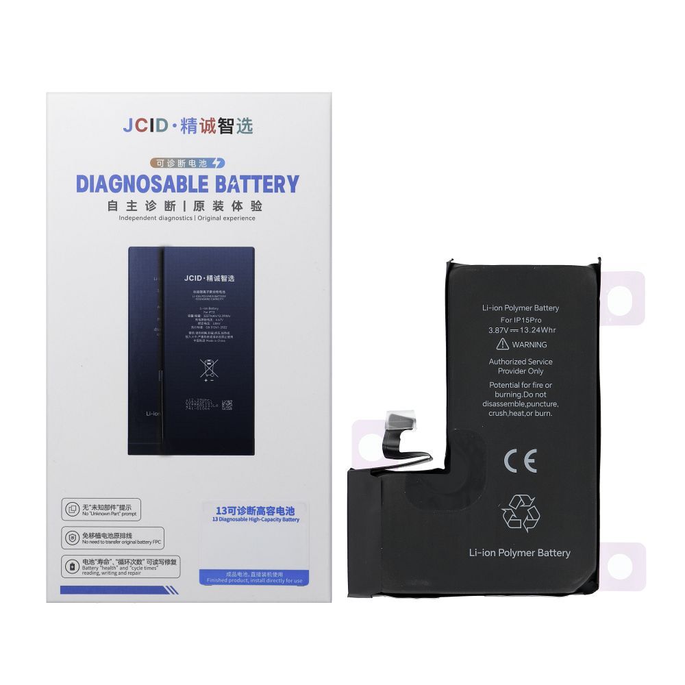 JCID Diagnosable Akumulators iPhone 15 Pro 3420 mAh (liela ietilpība)