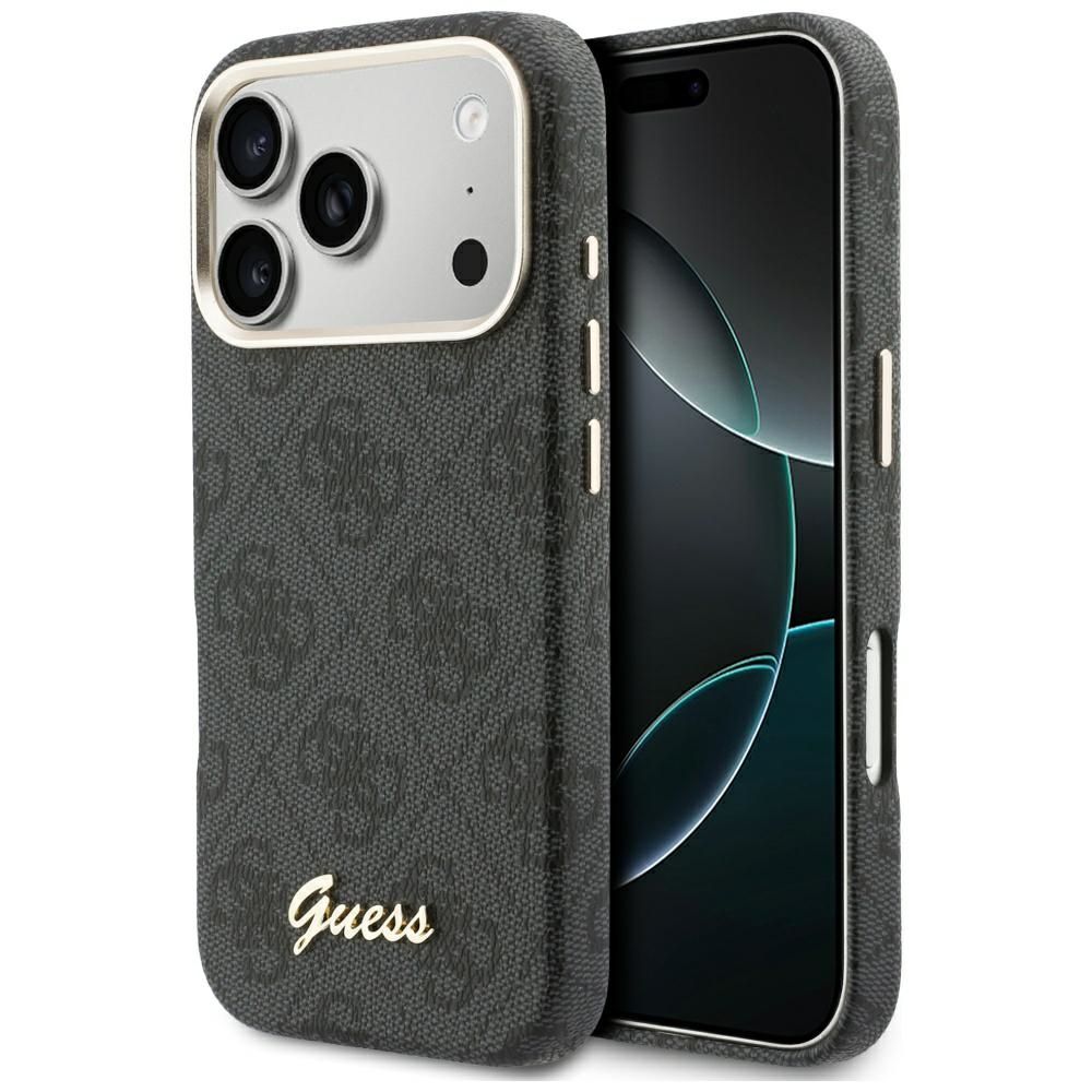 Guess 4G Script MagSafe futrālis iPhone 17 Pro Max - melns