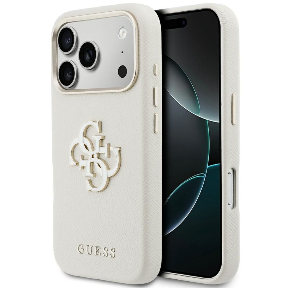 Guess FW sveķu logotipa korpuss iPhone 17 Pro Max - Bēšs