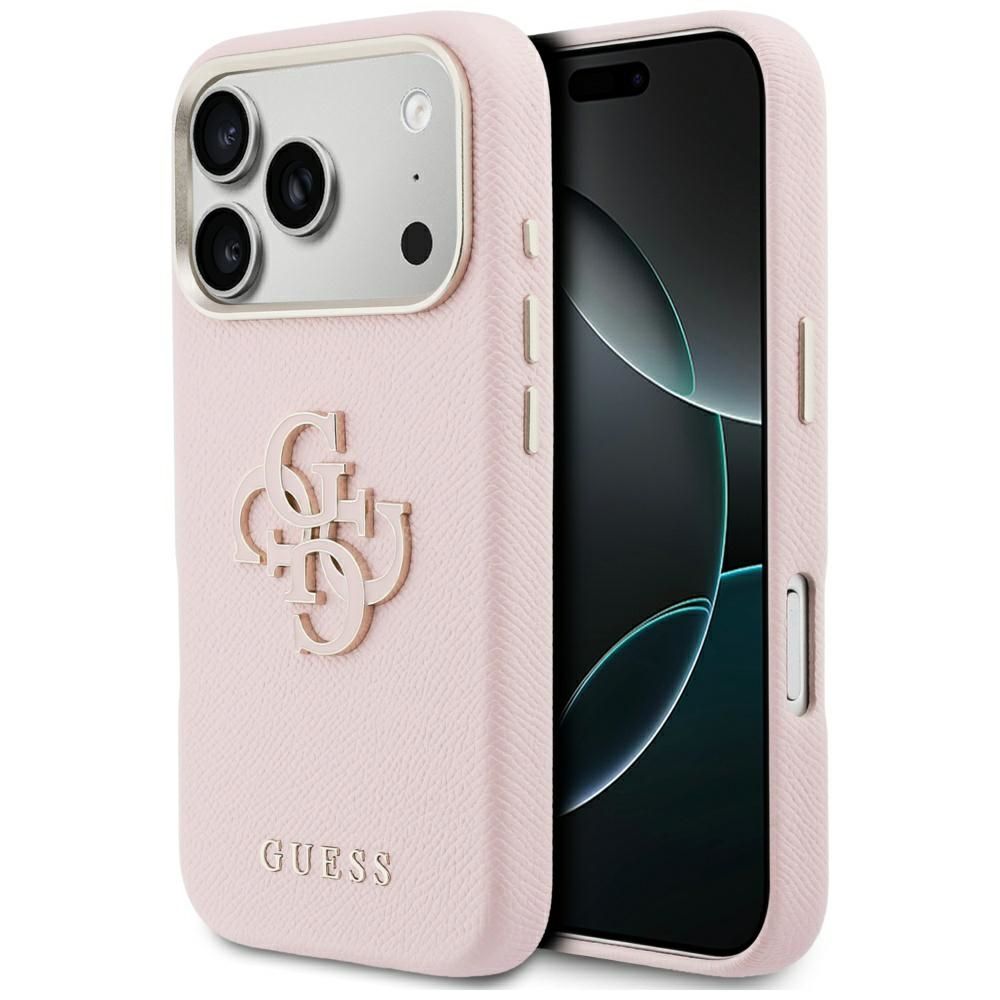 Guess HC PU FW RESIN LOGO PINK korpuss priekš iPhone 17 Pro Max 6,9"
