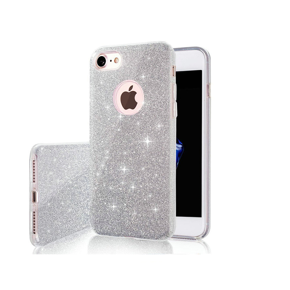 Glitter 3in1 maciņš for iPhone 16e / 17e sudraba