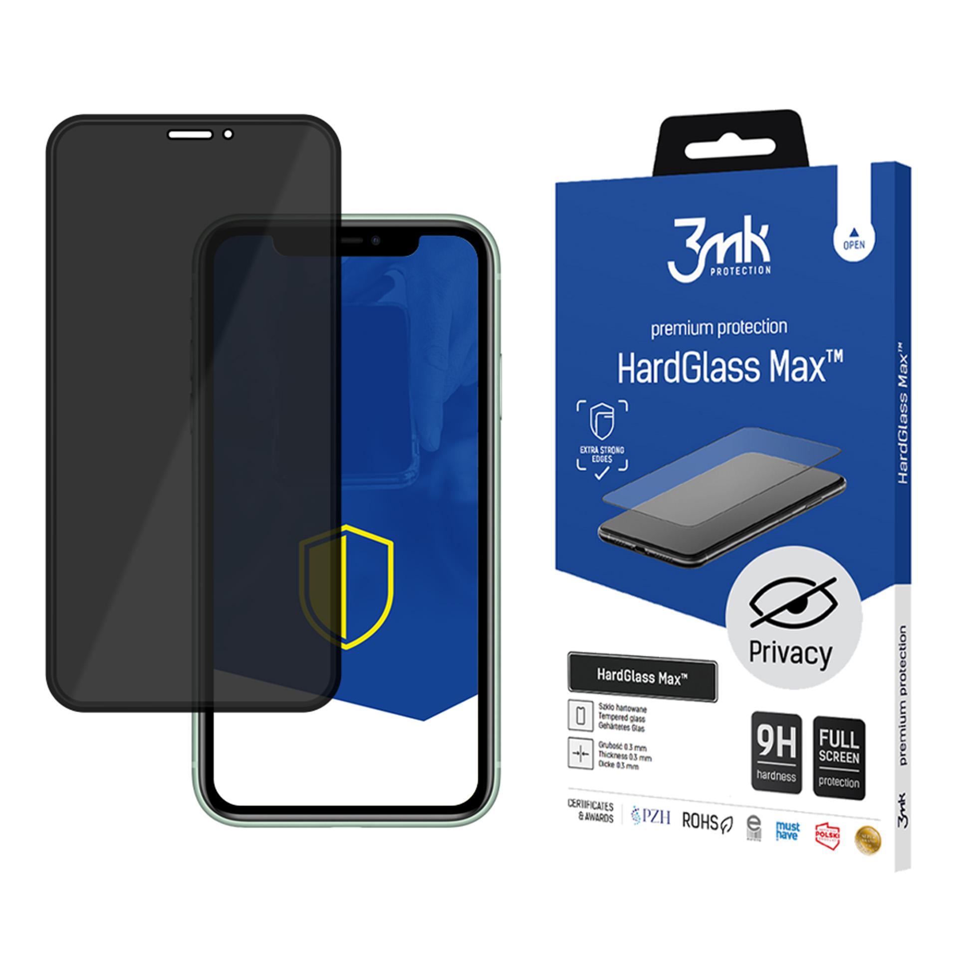 3mk HardGlass Max Privātuma Privātuma stikls for iPhone X / XS / 11 Pro