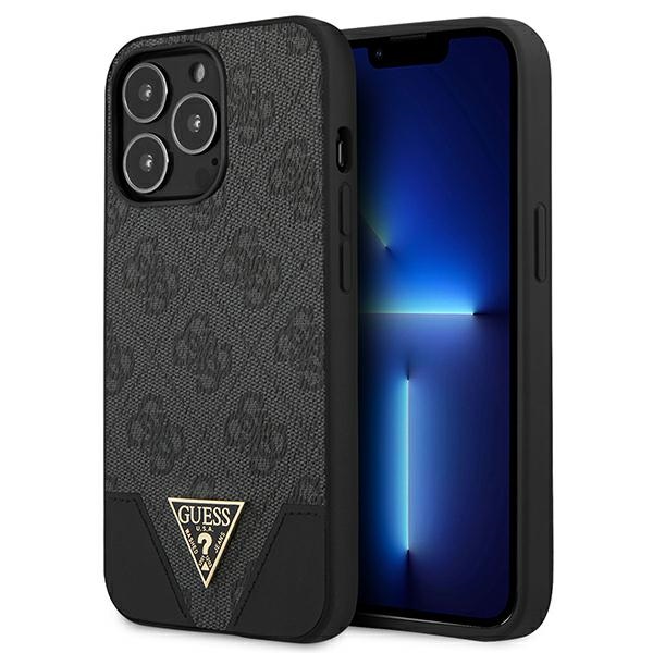 Guess maciņš GUHCP13LPU4GHBK iPhone 13 Pro / 13 6.1" pelēks/pelēks hardcase 4G Triangle Collection