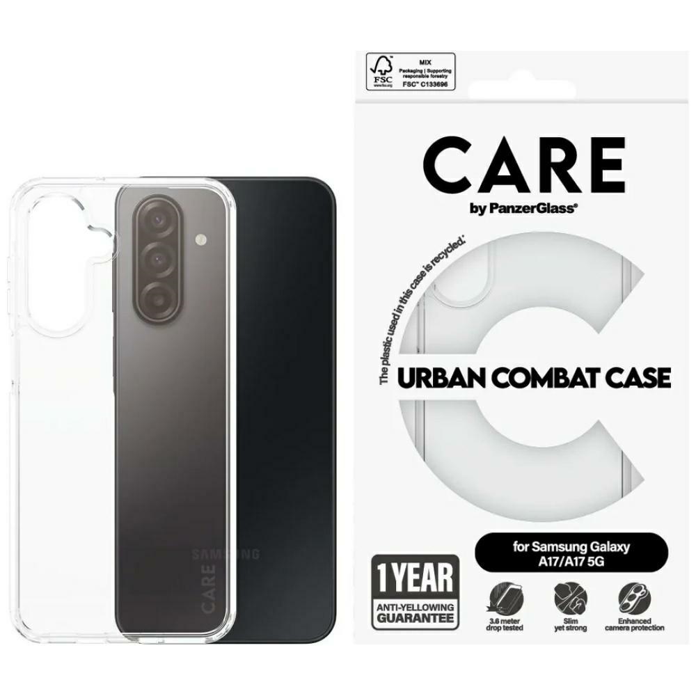CARE by PanzerGlass Flagship Urban Combat Maciņš for Samsung Galaxy M17 5G / A17 / A17 5G - caurspīdīgs