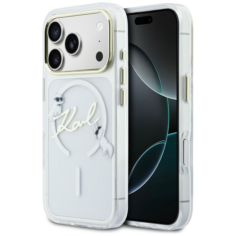Karl Lagerfeld IML Choupettes Karl Script Logo MagSafe Maciņš for iPhone 17 Pro Max - Clear