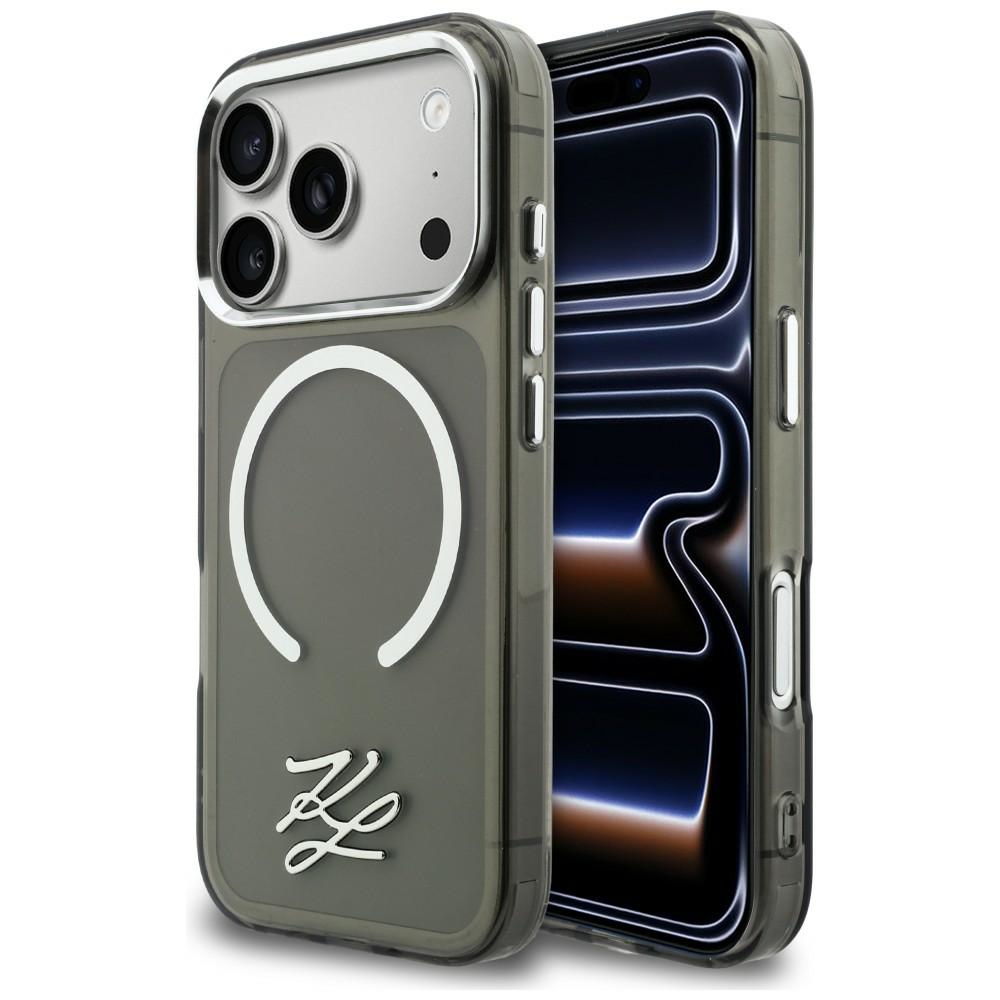 Karl Lagerfeld IML KL Script Logo MagSafe Maciņš for iPhone 17 Pro - melns