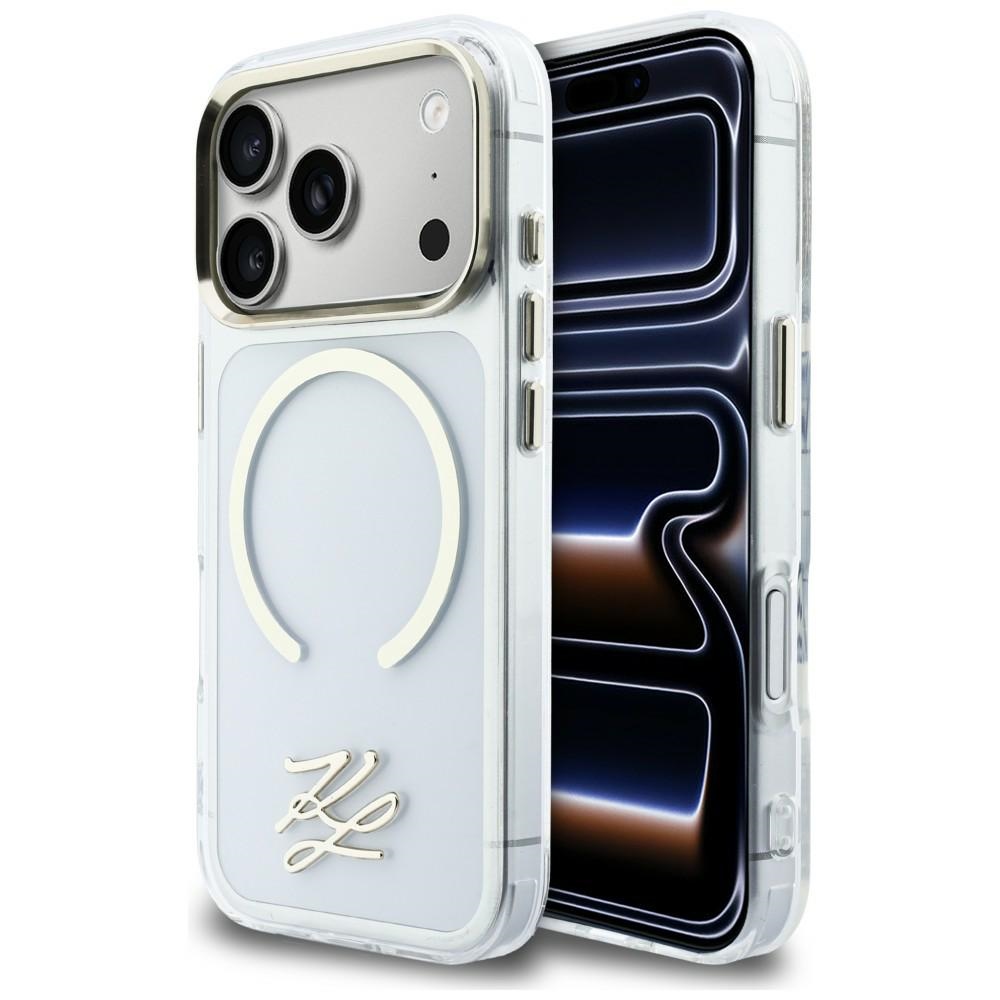 Karl Lagerfeld IML KL Script Logo MagSafe Maciņš for iPhone 17 Pro - Clear