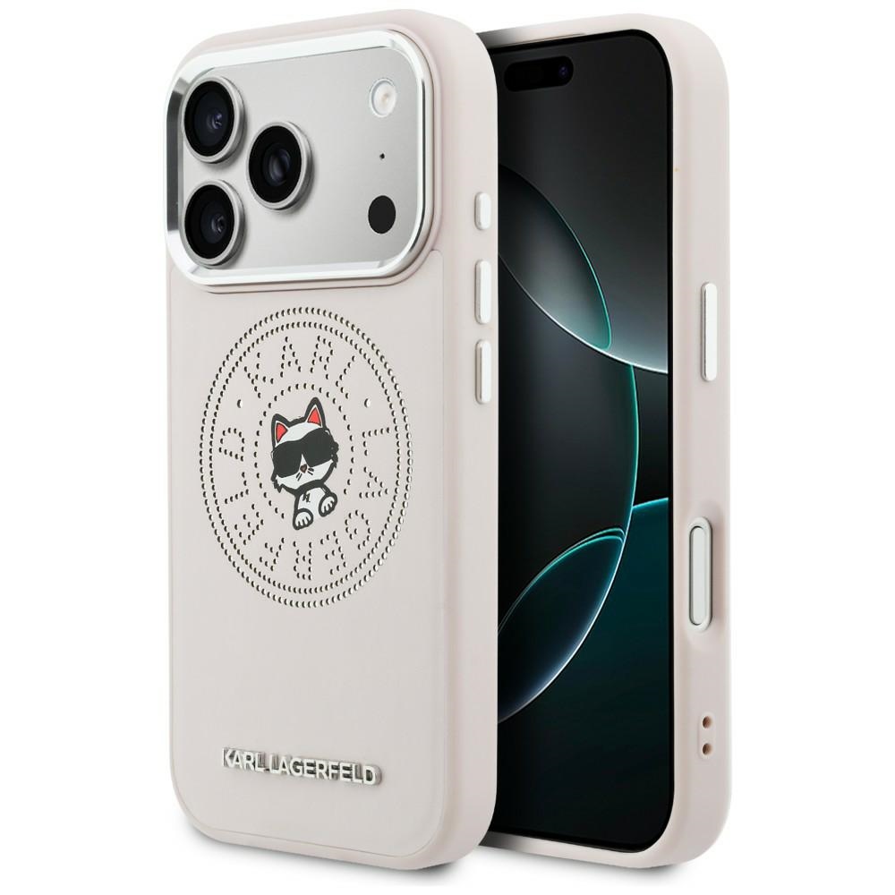 Karl Lagerfeld Point & Choupette Sketch MagSafe Maciņš for iPhone 17 Pro - rozā