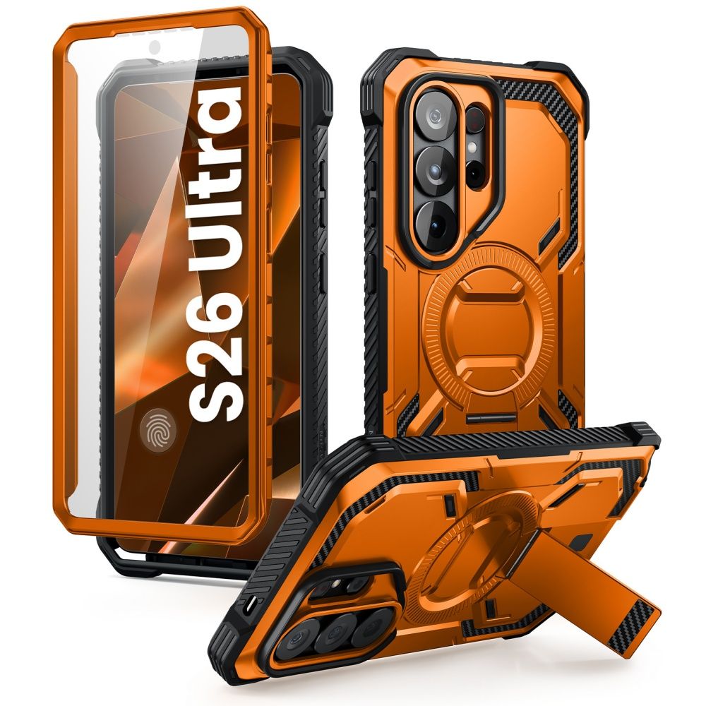 Supcase ArmorBox Mag MagSafe Maciņš for Samsung Galaxy S26 Ultra - oranžs and melns