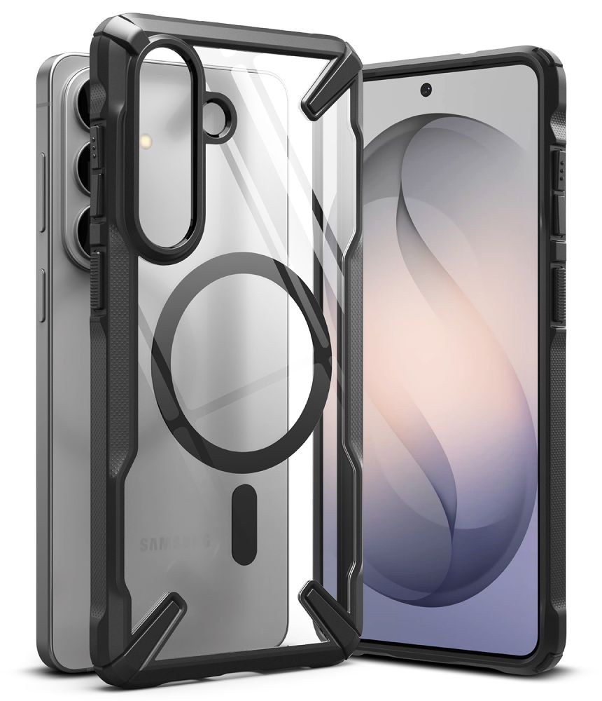 Ringke Fusion X Magnetic MagSafe Maciņš for Samsung Galaxy S26+ - Clear melns