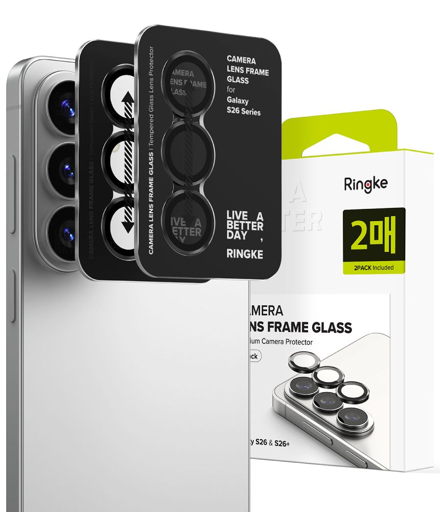 Ringke Camera Frame Protector 2-Pack for Samsung Galaxy S26 / S26+ - melns