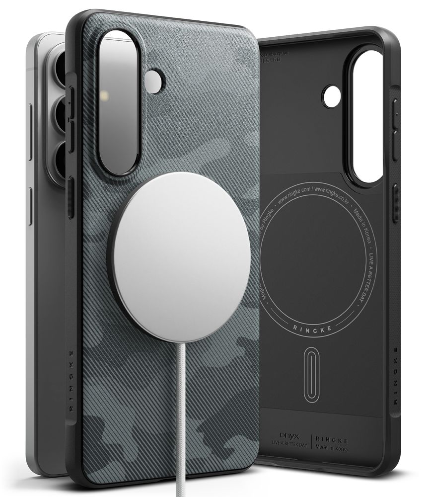 Ringke Onyx Magsafe Maciņš for Samsung Galaxy S26 - pelēks and melns