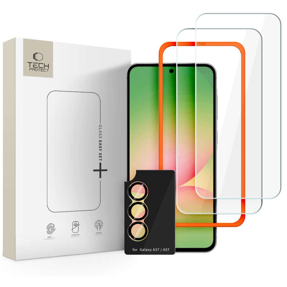 Tech-Protect Easy Komplekts+ 3-Pack Rūdīts stikls for Samsung Galaxy A57 5G