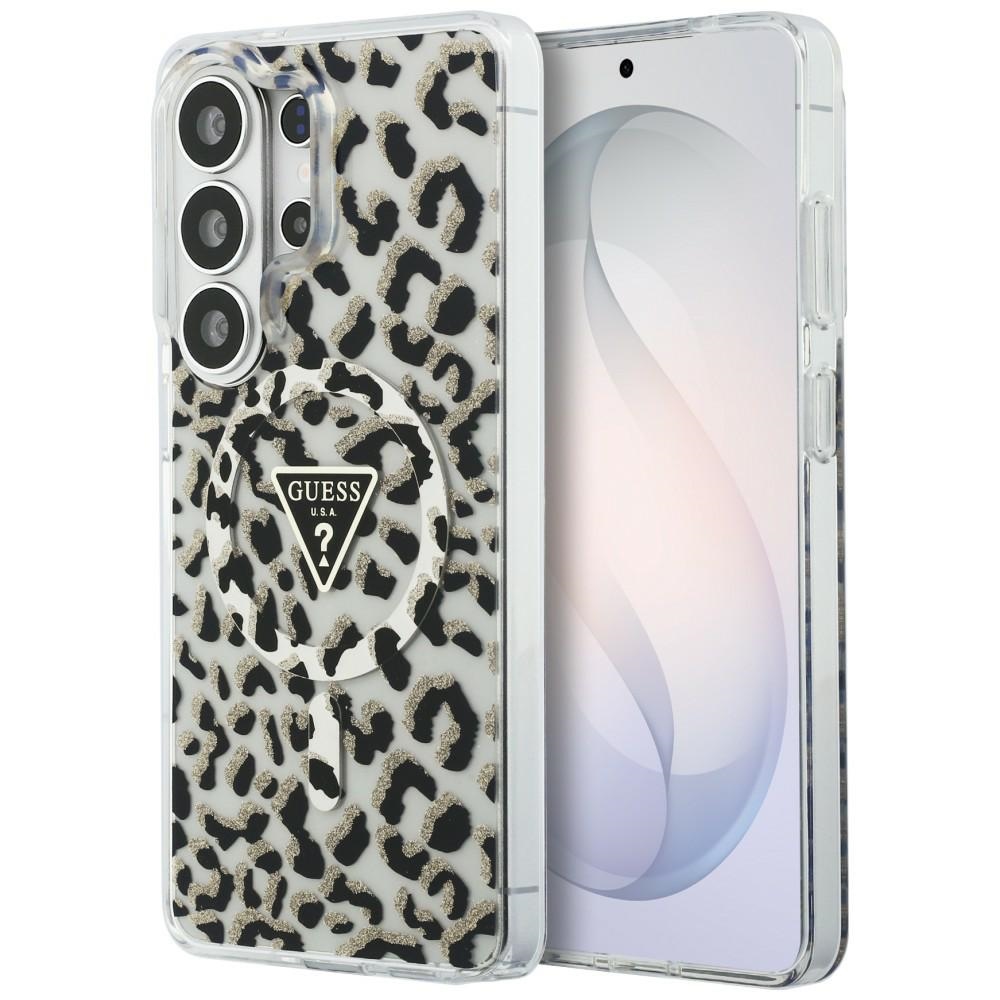 GUESS maciņš for SAMSUNG S26 Ultra GUHMS26LHLEGTGLK (Magnetic IML Leopard Print Triangle) melns
