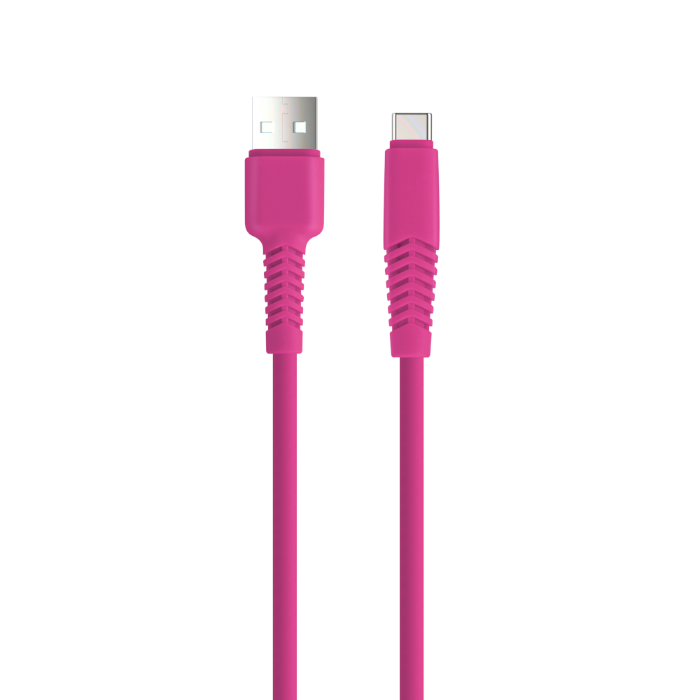 Komplektēšanas kabelis USB - USB-C 1,5 m 2A KSA-C-1.526 rozā krāsā
