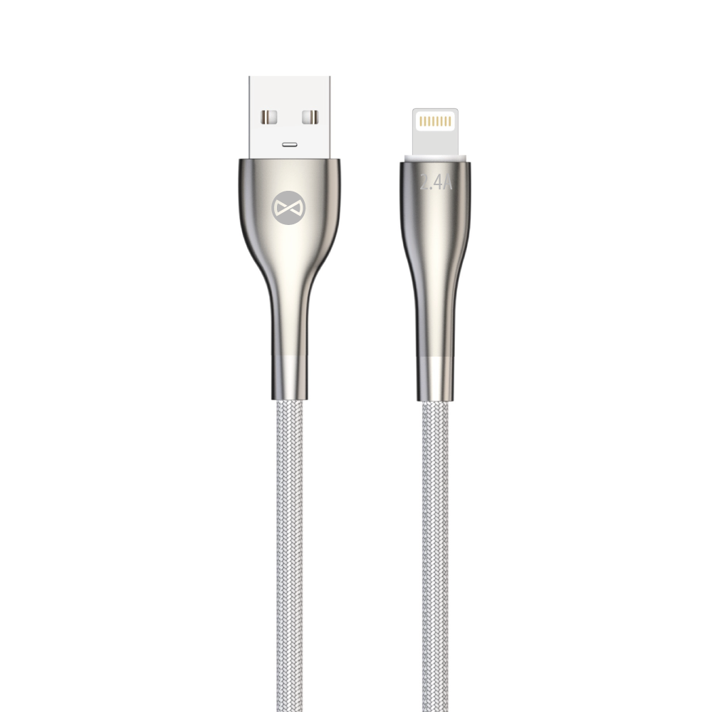 Forever Sleek kabelis USB - Lightning 1,0 m 2.4A balts