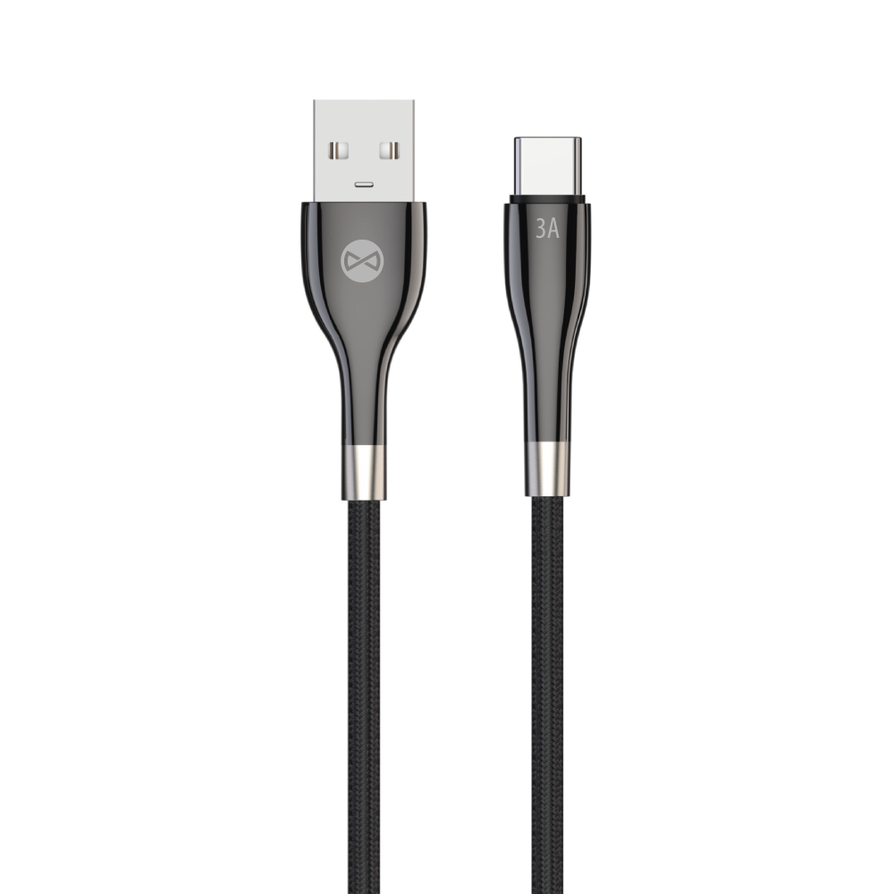 Forever Sleek kabelis USB - USB-C 1,0 m 3A melns