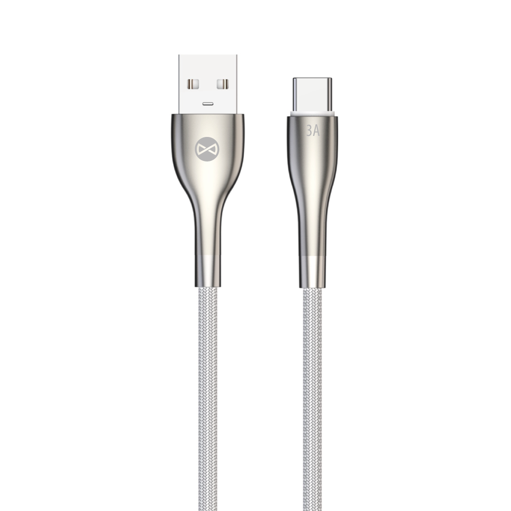 Forever Sleek kabelis USB - USB-C 1,0 m 3A balts