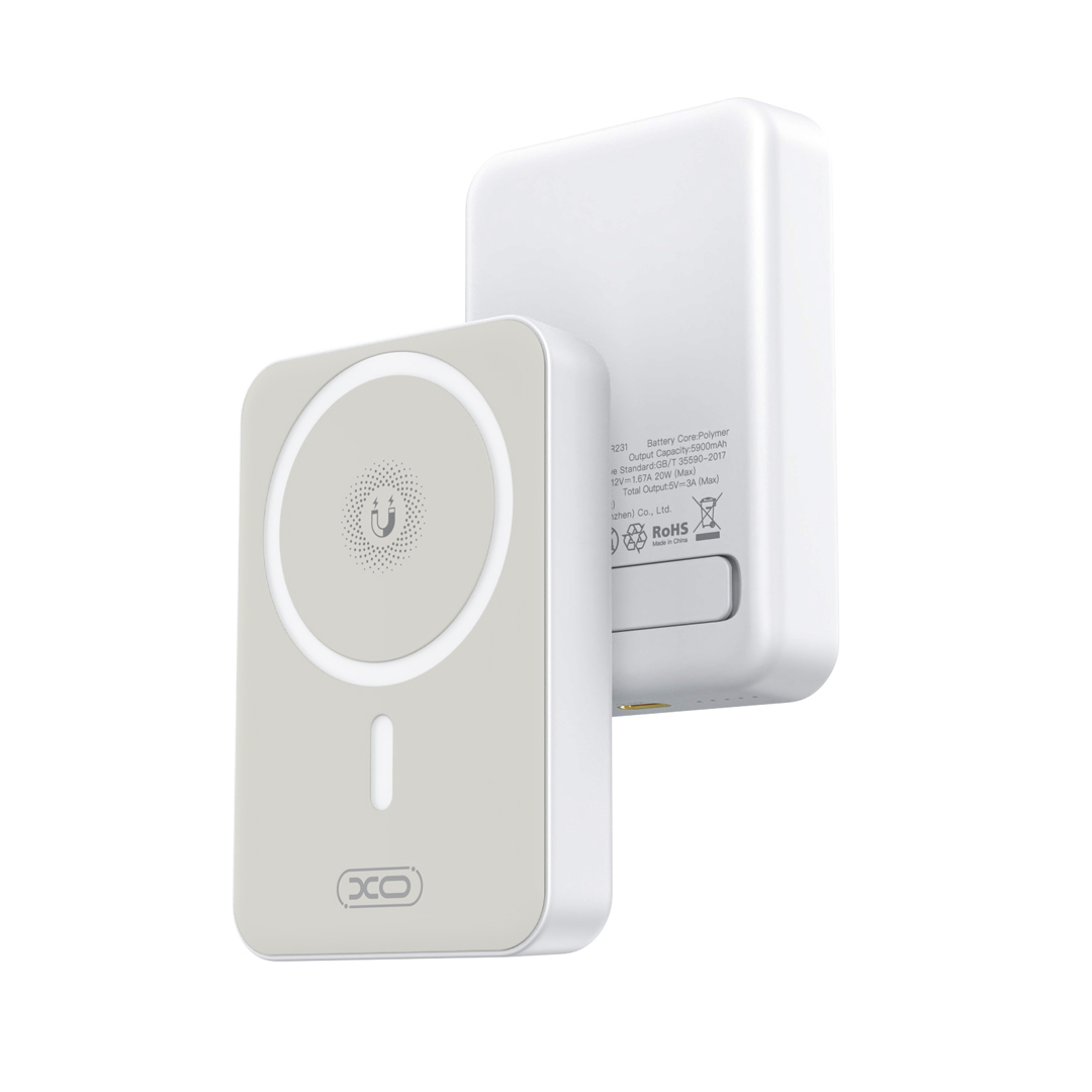 XO portatīvais lādētājs magnetic PR231 20W 10000mAh balts