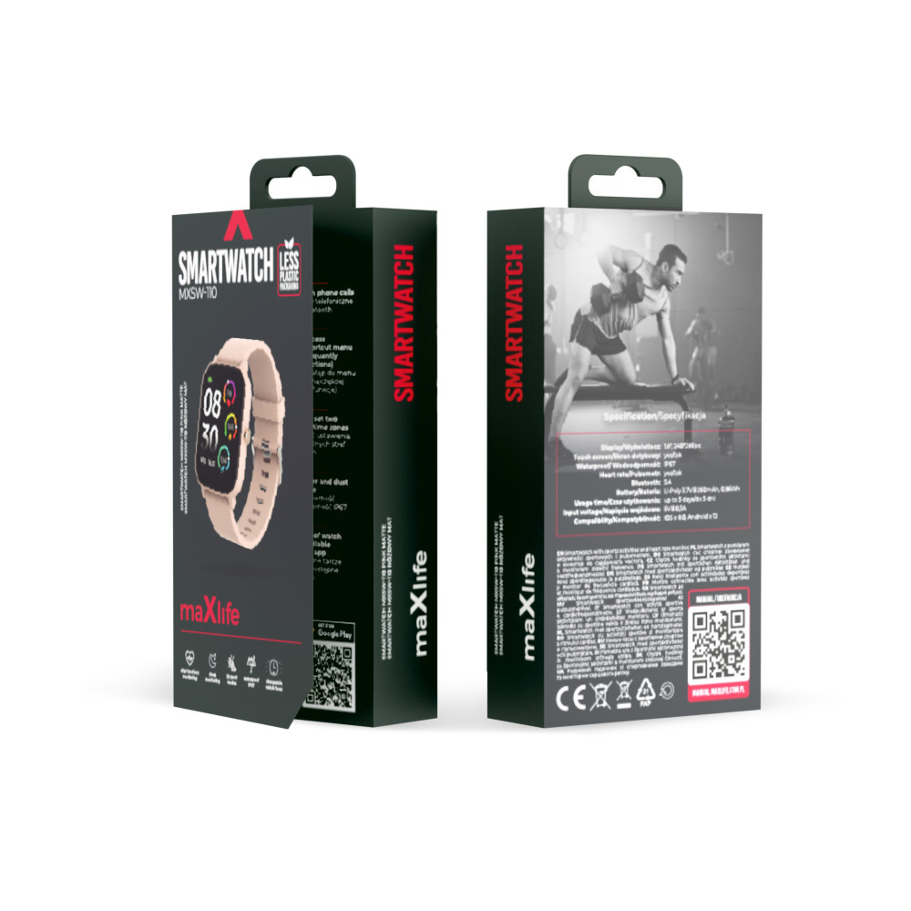 Maxlife smartwatch MXSW-110 powder rozā