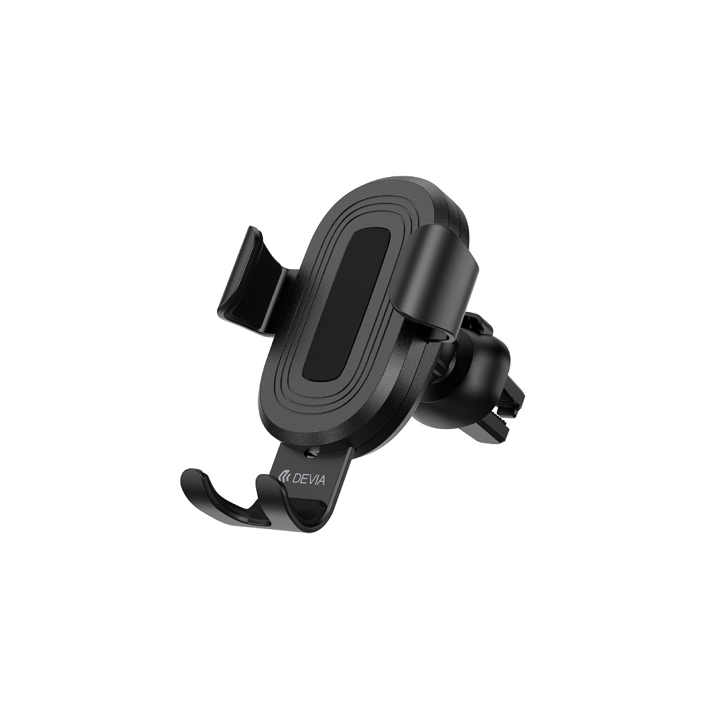 Devia auto turētājs Gravity ar bezvadu induktīvo lādētāju melns 10W gaisa ventilācijas atvere