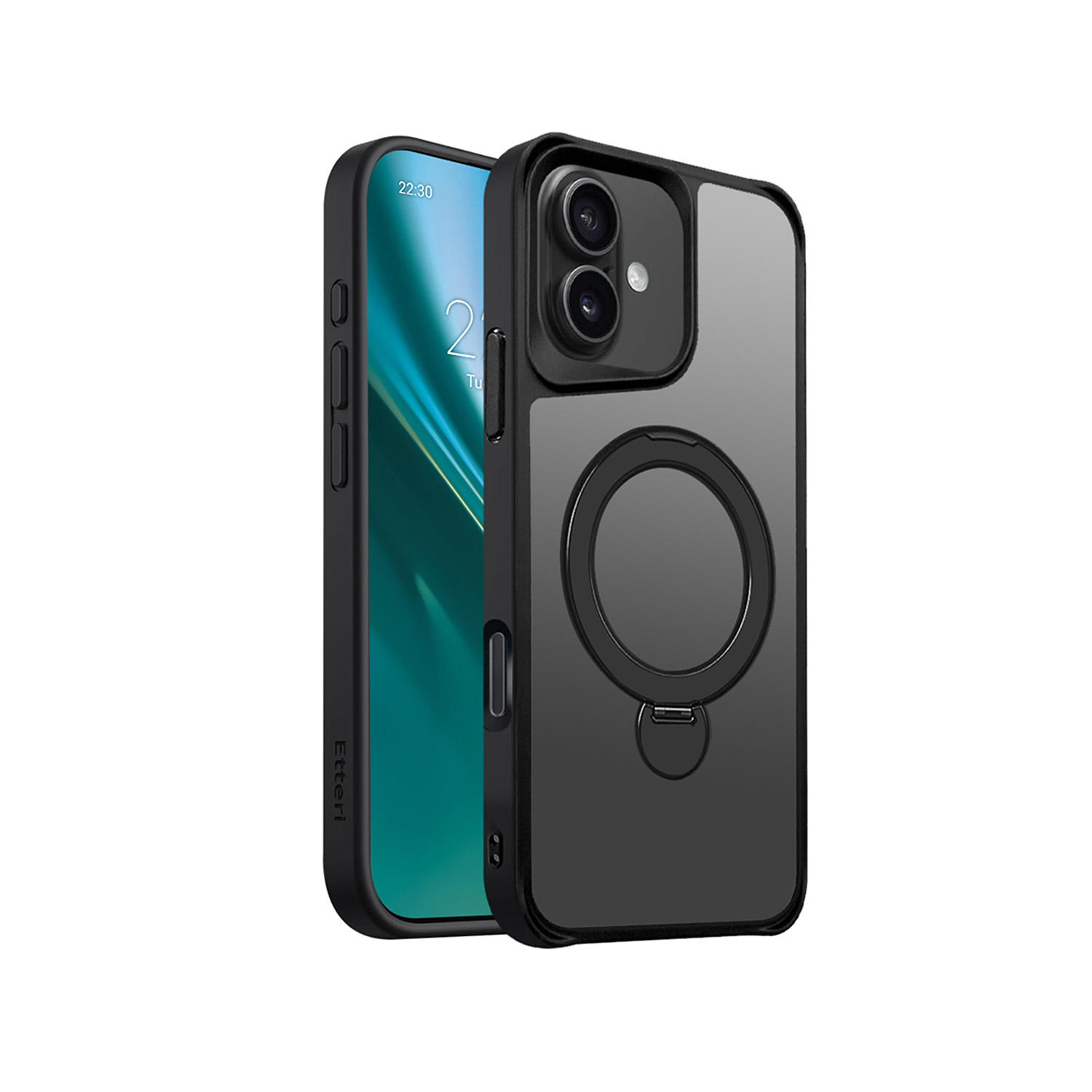 Etteri Matēts Mag Ring maciņš for iPhone 17 Air melns