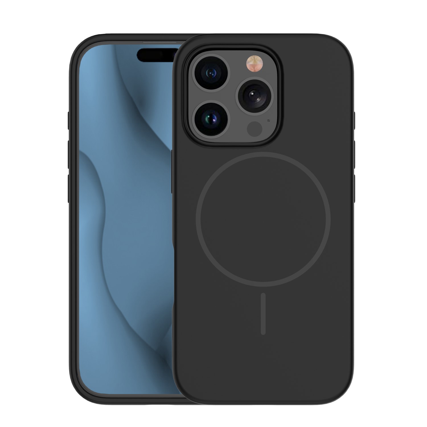 Silikona Thin Mag maciņš for iPhone 16 Pro 6,3" melns