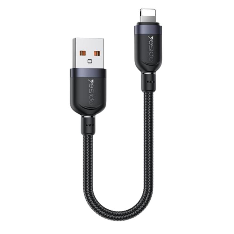 YESIDO KABELIS CA131L 12W USB - LIGHTNING 0.3M 2.4A melns