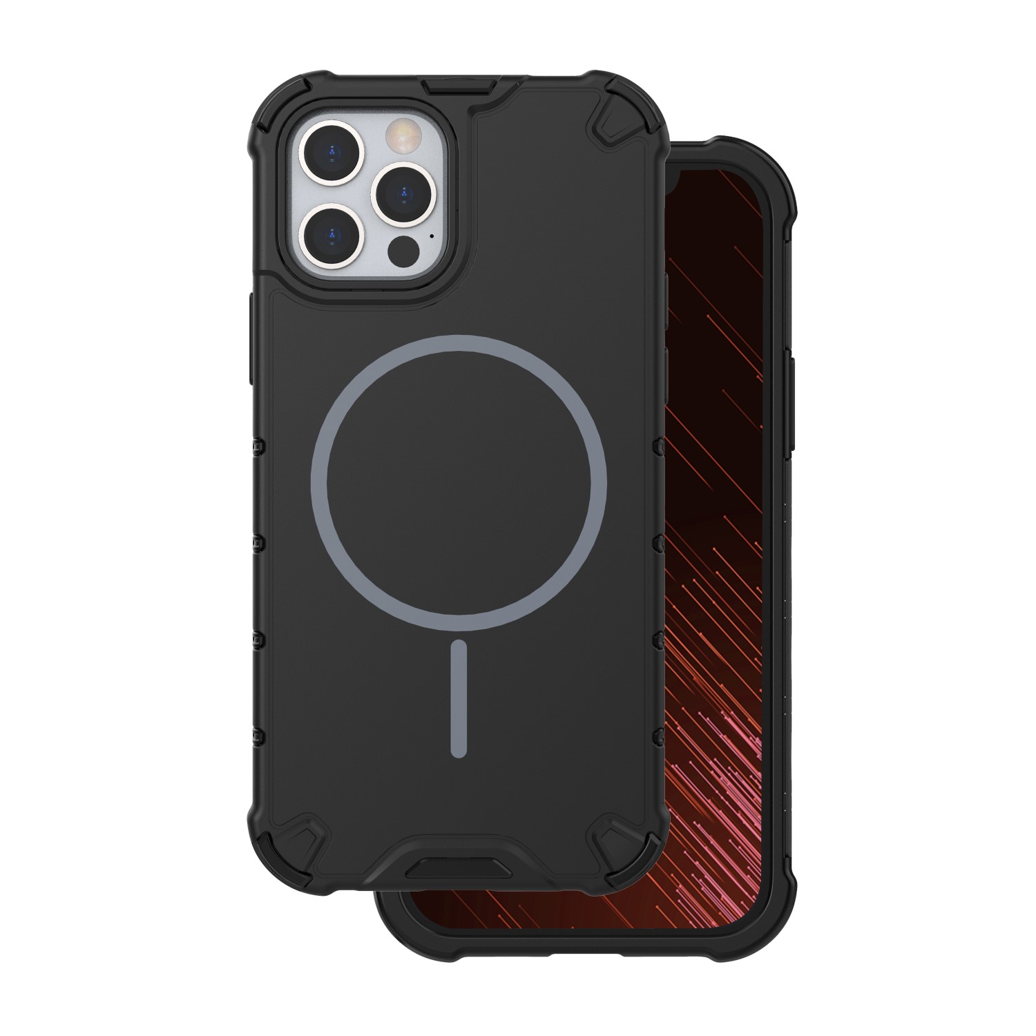 Defender 2in1 Mag maciņš for iPhone 12 6,1" melns