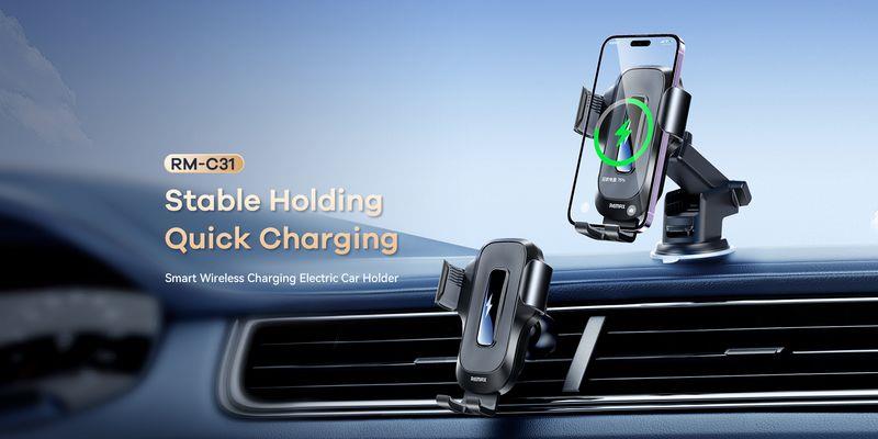 CAR HOLDER REMAX RM-C31 15W BEZVADU melns