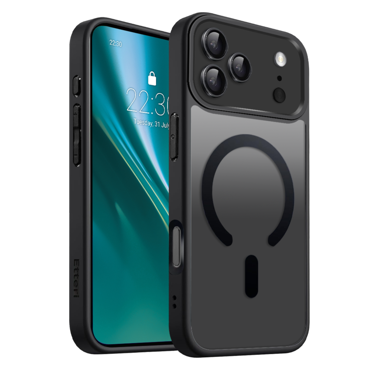 Etteri Matēts Mag maciņš for iPhone 17 Pro Max melns