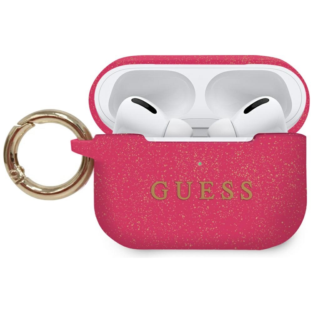 Guess Silikona Glitter Maciņš for AirPods Pro - rozā Glitter